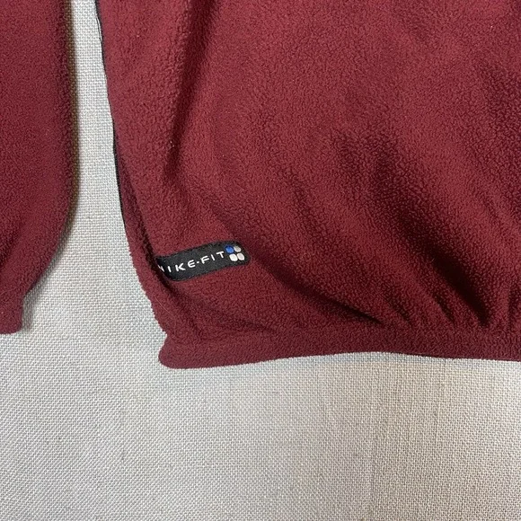 Vintage Nike Fleece Sweatshirt Mens M Red Pullover Swoosh Athletic Crewneck 90s - Picture 3 of 9